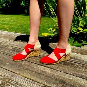 Ralph Lauren Wedge Slip on Closed Toe Espadrilles